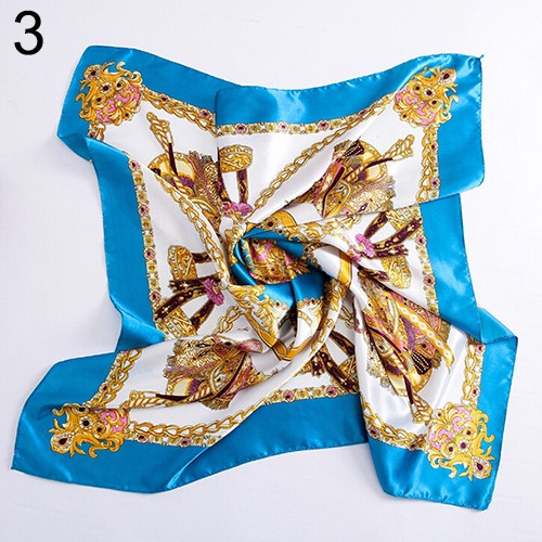Khăn choàng cổ satin giả lụa hình vuông 90*90cm cho nữ