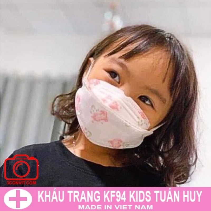 Thùng 600 chiếc khẩu trang (60 túi) trẻ em 4D KF94 Tuấn Huy