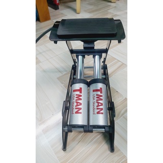 Bơm hơi đạp chân T-MAN đa năng có đồng hồ 2 xi lanh, 2 ống bơm Piston chính hãng