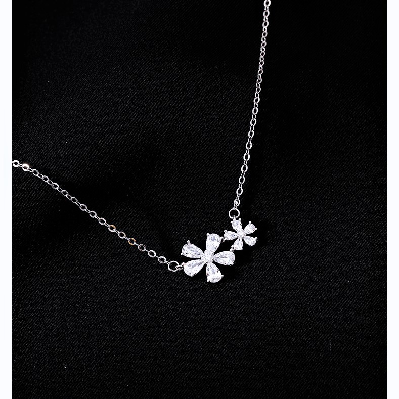 Dây chuyền bạc hình hoa 5 cánh, Vòng cổ chất liệu bạc ta sang trọng nữ tính - Trang sức bạc Evasilver