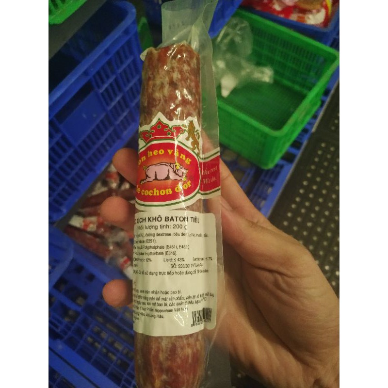 XÚC XÍCH KHÔ - SALAMI BATON TIÊU - 200G - VẬN CHUYỂN NỘI THÀNH HÀ NỘI - ( NOWSHIP - GRABEXPRESS )