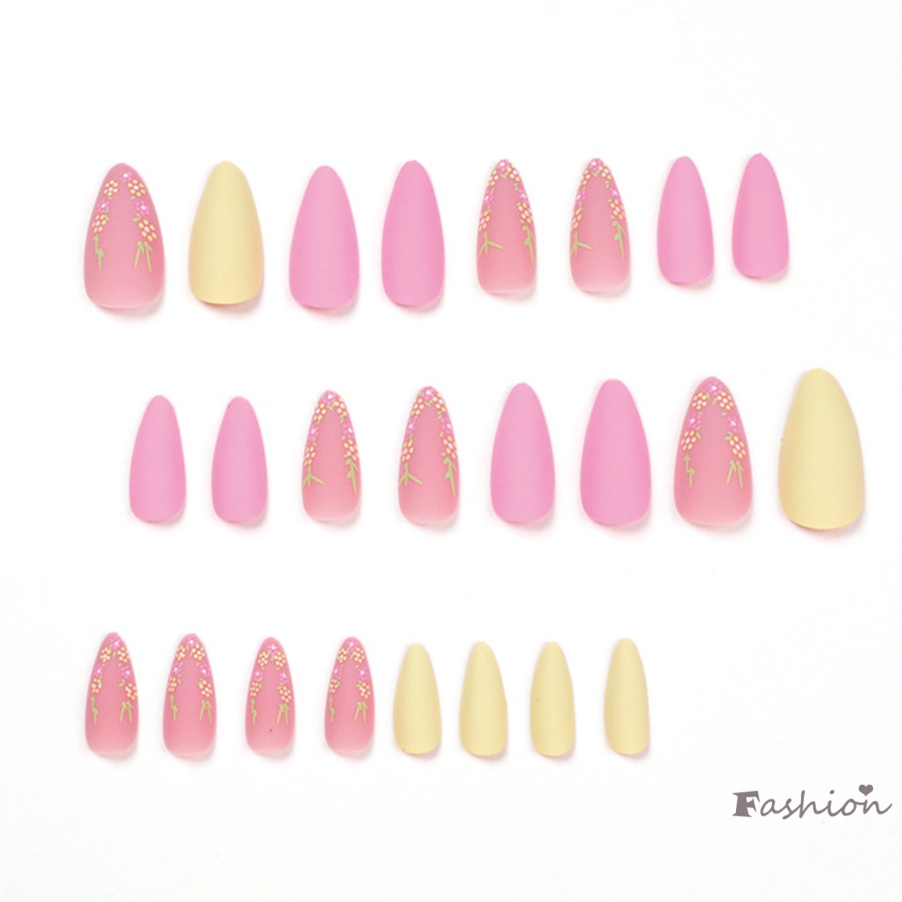 Bộ Móng Tay Giả Bền Bỉ Thoải Mái In Họa Tiết Hoa Cho Salon Làm Móng