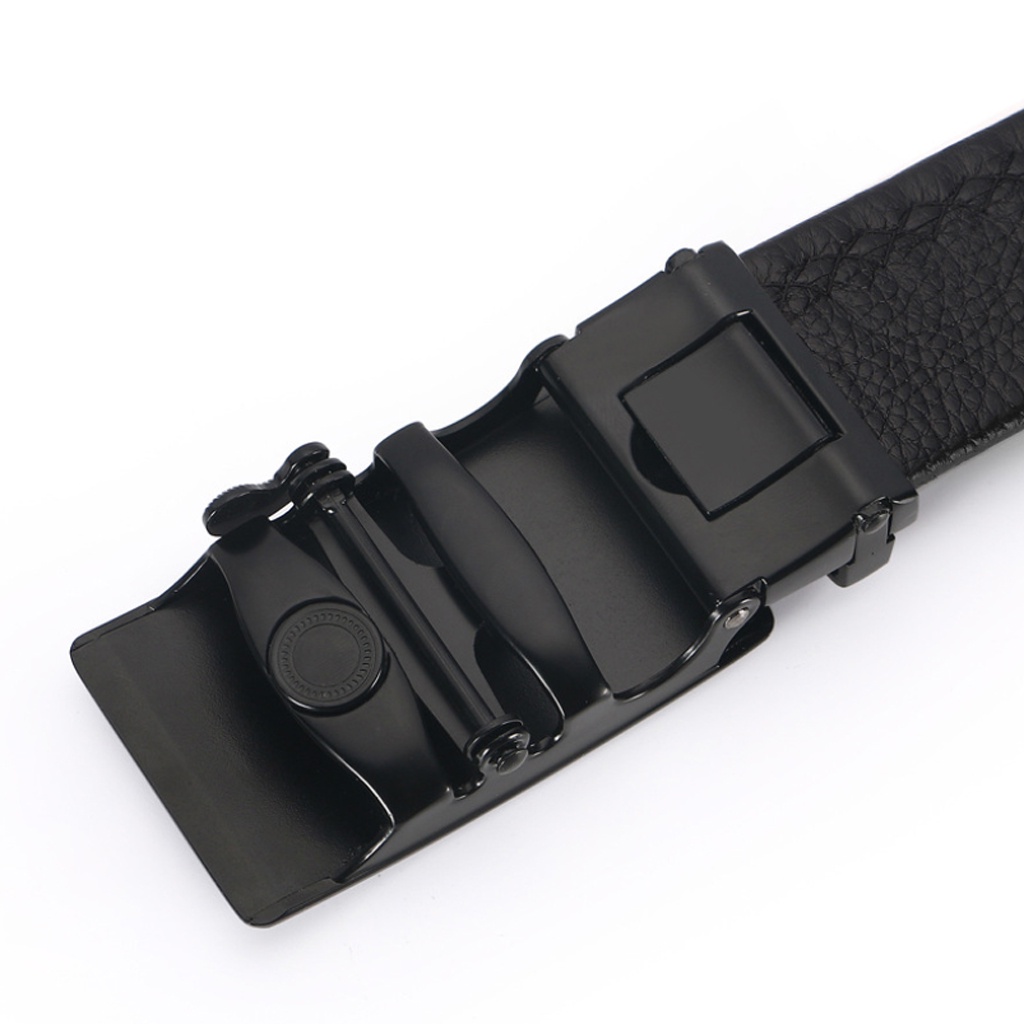 Thắt lưng nam, thắt lưng da chất đẹp, khóa tự động cao cấp, mặt đen bóng thời trang nam tính lịch lãm