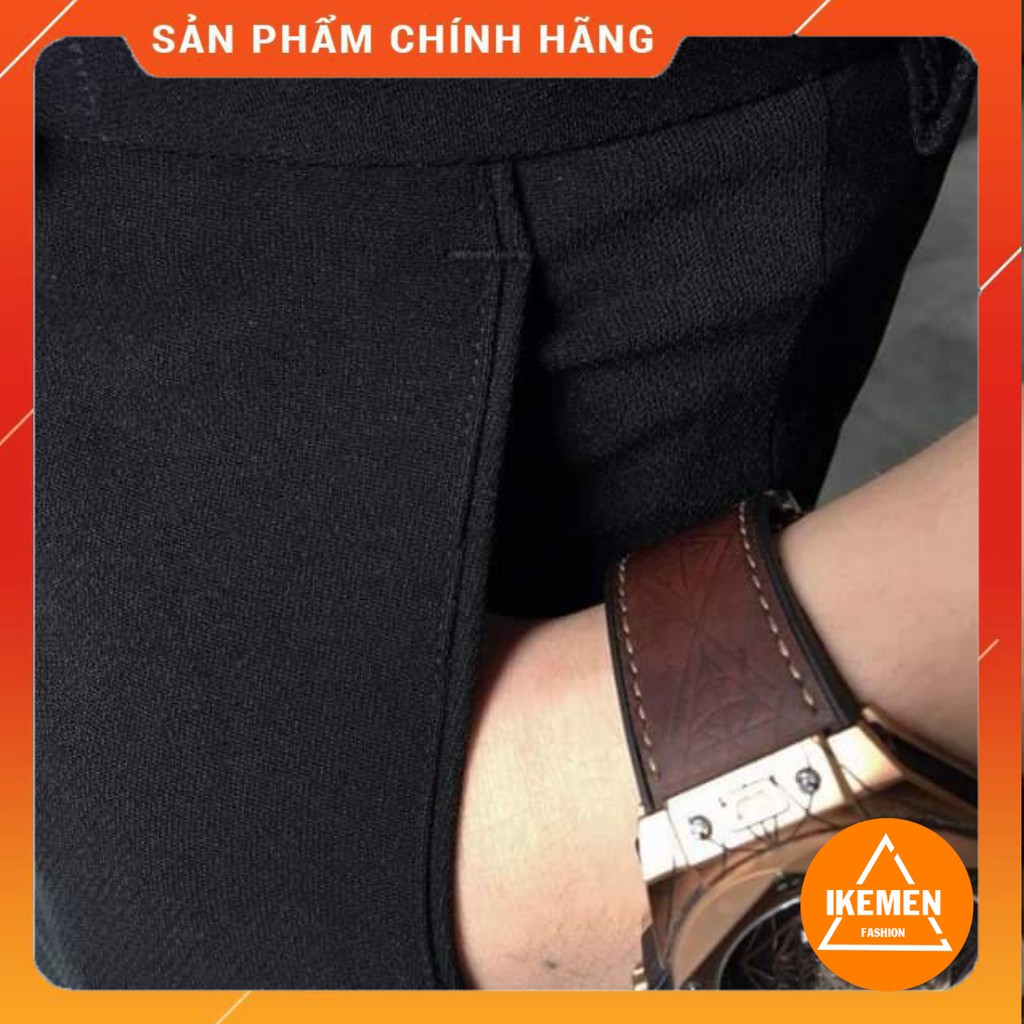 Quần tây nam Hàn Quốc chất liệu vải dày dặn, co giãn, ống đứng xếp li, ôm dáng người mặc