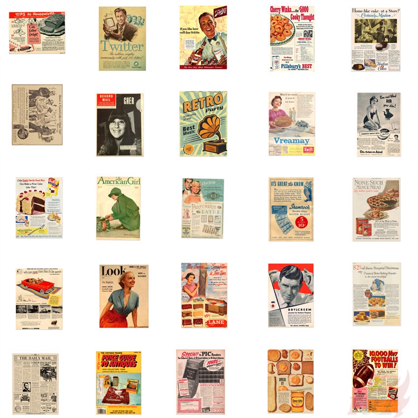 110Pcs/Set ❉ Retro Posters Junk Journal - Movie Advertising Series A Stickers ❉ Mixed DIY Fashion Luggage Laptop Skateboard Doodle Decals Stickers