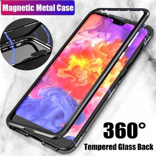 Casing Huawei Y9s Nova 5T 4 4e 3i 3 2i Case Mate 30 20 Pro Magnetic Metal Frame Tempered glass Case