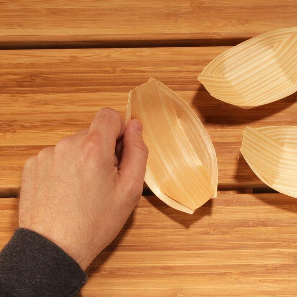 Bộ 50 Tô Gỗ Đựng Bánh Hình Thuyền Dễ Thương