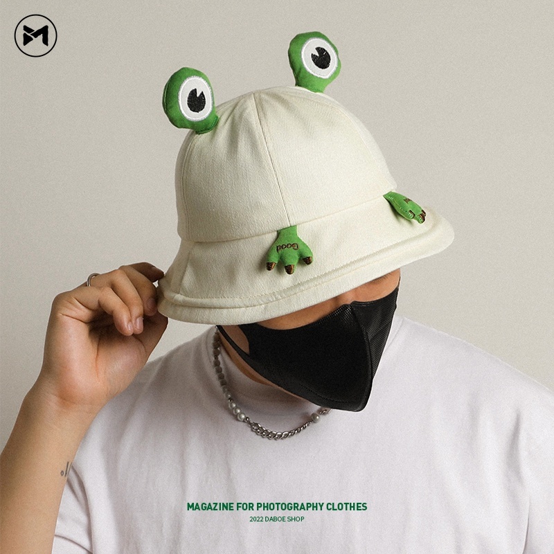 Nón Tai Bèo Hình Chú Ếch Dễ Thương Bằng Cotton Cho Nữ