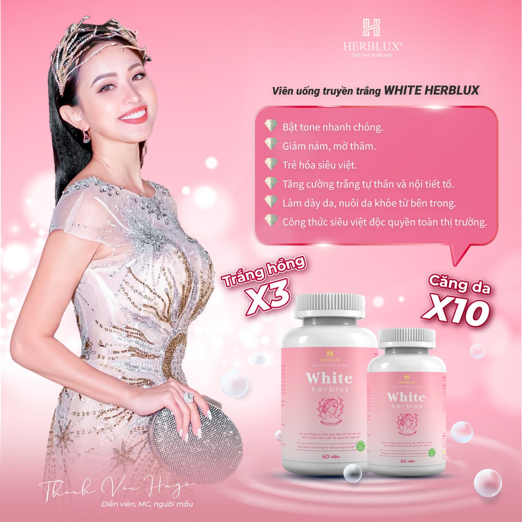 Viên uống trắng da WHITE HERBLUX chống lão hóa collagen làm đẹp da giảm thâm nám glutathione SIMI | BigBuy360 - bigbuy360.vn