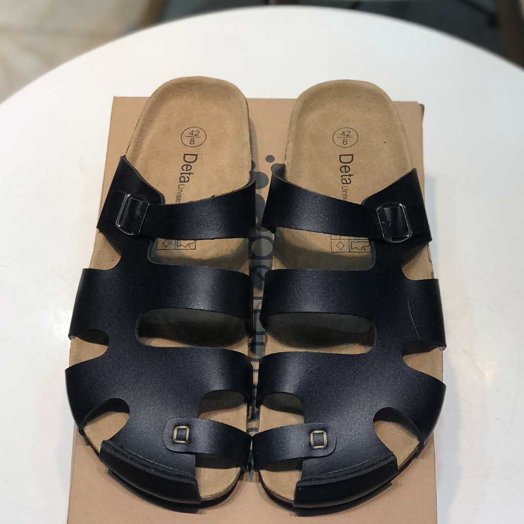 Dép Birken đế trấu nam nữ rọ chiến binh bít mũi Detaunisex - DETA41