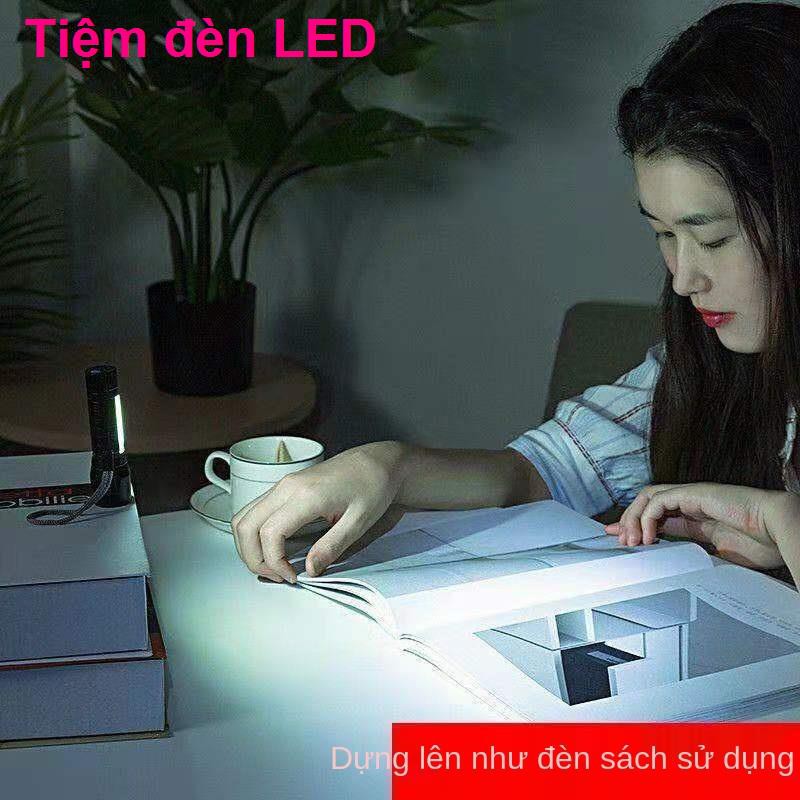 Đèn pin nhỏ đa chức năng có thể sạc lại USB mạnh siêu sáng không thấm nước tầm xa LED mini cầm tay gia đình