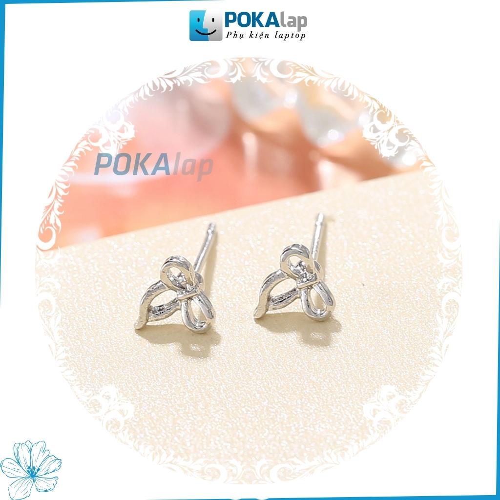 Khuyên tai hợp kim POKA28 thiết kế đơn giản, nhỏ gọn hợp thời trang phong cách Hàn Quốc cho nữ - POKALAP