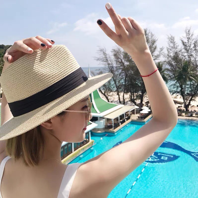 Mũ cói đi biển nam nữ vành rộng , nón cói chống nắng thời trang phong cách Hàn Quốc rẻ đẹp_MC2