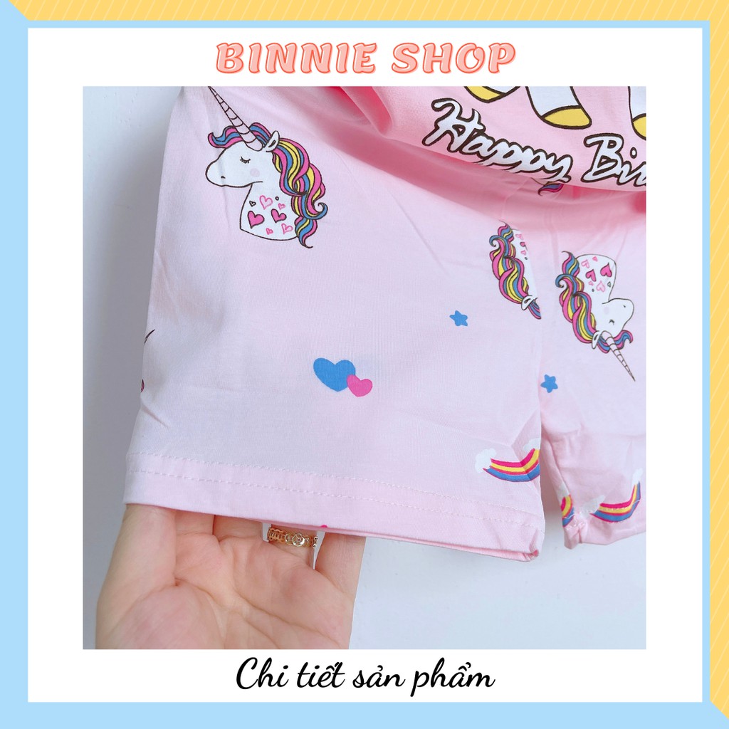 Đồ bộ bé gái quảng châu xuất hàn Quần áo trẻ em BINNIE SHOP chất thun cotton cho bé gái từ 7-15kg (0-3 tuổi) BGN2