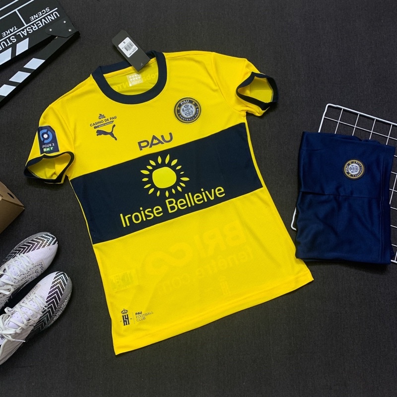 Bộ quần áo đá banh CLB PAU FC 2023 màu vàng hàng cao cấp