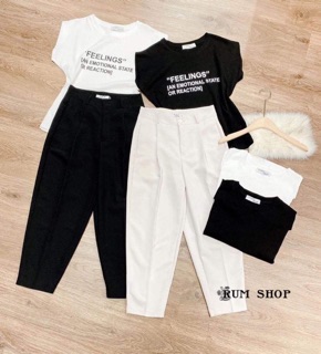 Quần baggy cạp cao - ẢNH THẬT