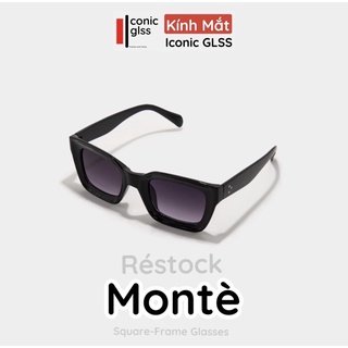Kính mát gọng vuông nam nữ MONTE IconicGLSS chất liệu nhựa acetate cao cấp tròng mắt râm phân cực chống tia uv400