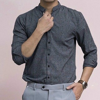 Áo Sơ Mi Cổ Tàu Dài Tay Nam Tính Cao Cấp | BigBuy360 - bigbuy360.vn