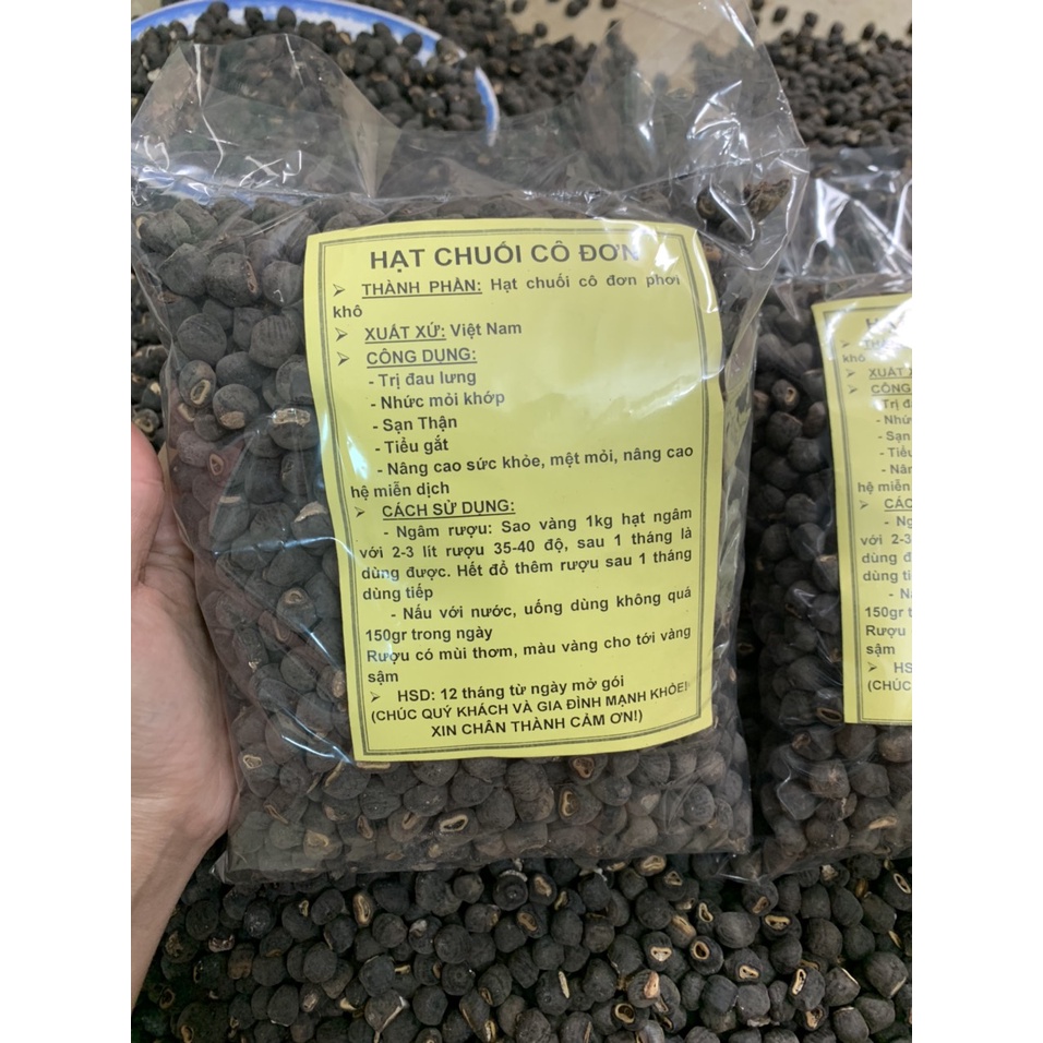 Hạt chuối cô đơn,(1kg), chuối cô đơn, hạt chuối mồ côi, sỏi thận, lợi tiểu, đau lưng, đau xương khớp