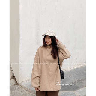 Áo nỉ cổ lọ kẻ tăm