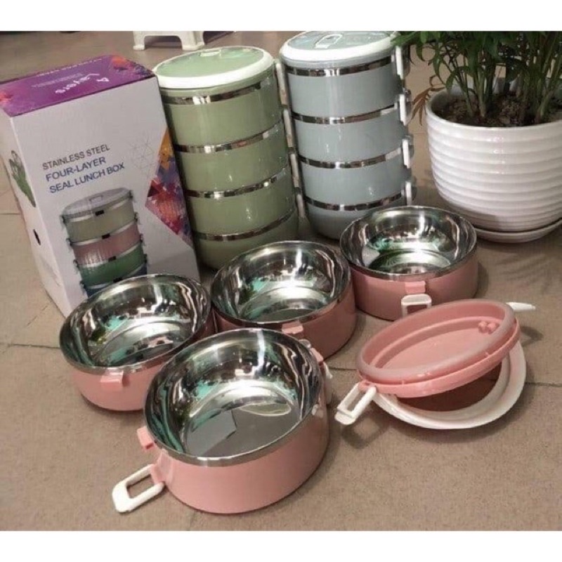 Hộp đưng cơm giữ nhiệt lúa mạch 4 tầng