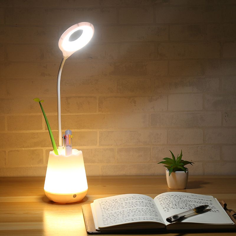 Đèn bàn học Lọ Hoa ✅ Có ngăn đựng bút  ✅ Phát sáng đổi màu  ✅ Tích điện✅ Cắm sạc USB ✅ 3 chế độ phát sáng  ✅ Đèn ngủ