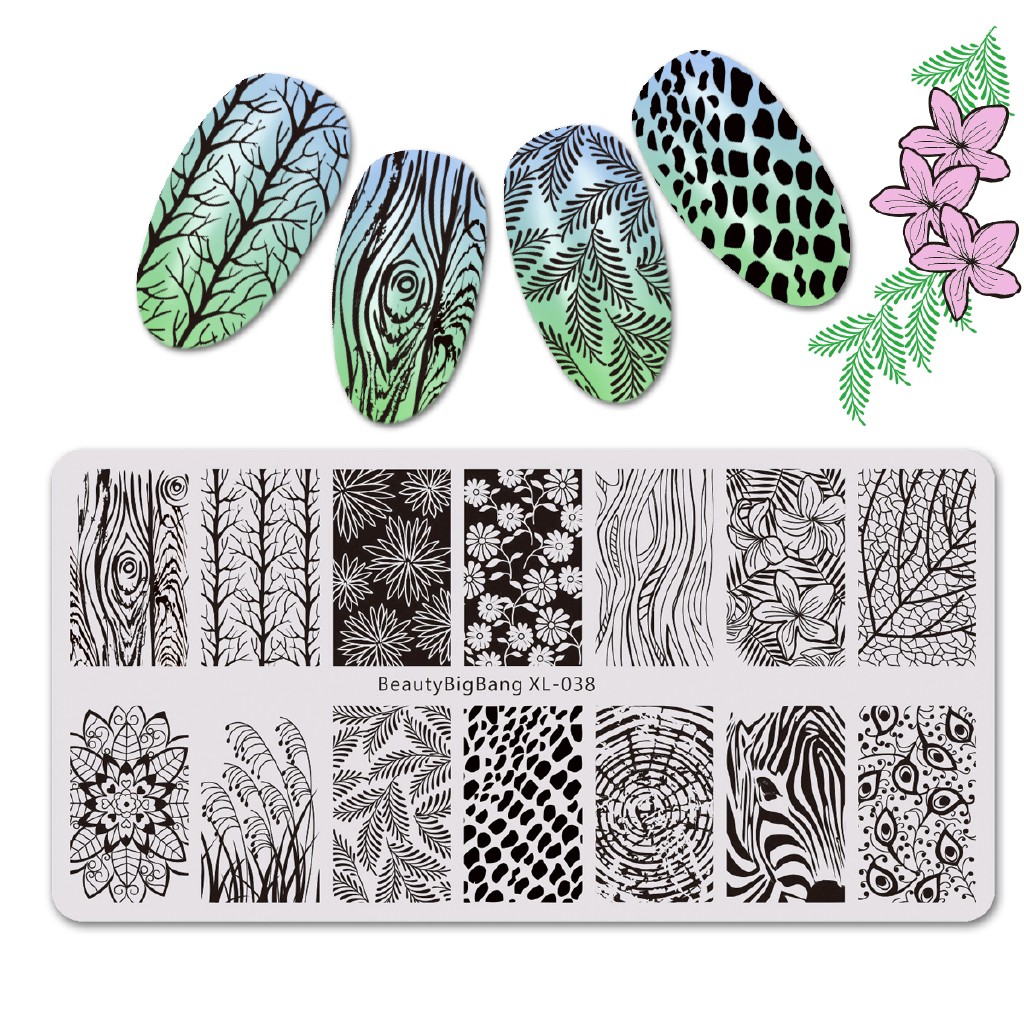 [Hàng mới về] Tấm khuôn in họa tiết trang trí móng tay nghệ thuật xinh xắn dành cho nữ