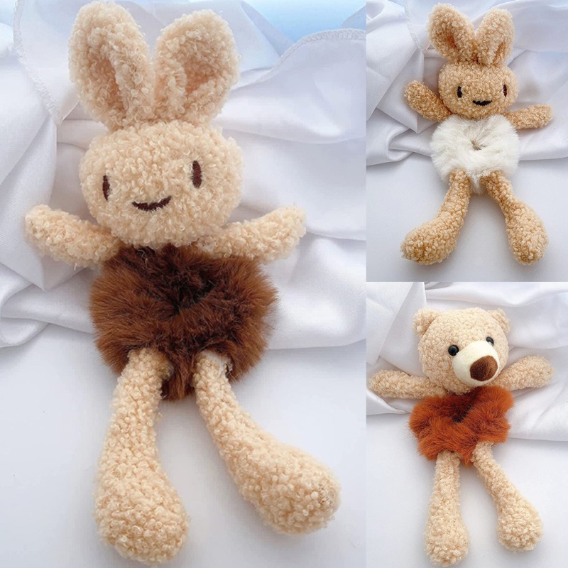 Dây Cột Tóc Đuôi Ngựa Co Giãn Hình Gấu / Thỏ Nhồi Bông Đáng Yêu