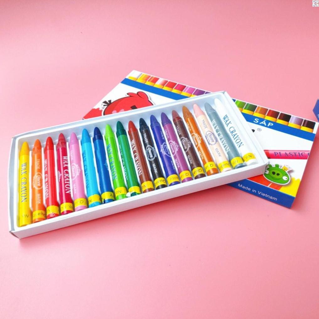 Bộ Sáp Màu Queen, Tô Màu Đẹp Không BỊ Gãy -Gồm 12/18 Màu