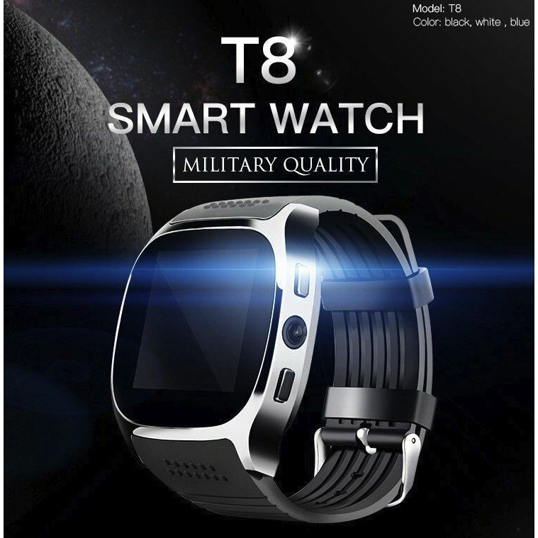Smart Horloge met Camera Touch Screen T8 Bluetooth Slimme Horloge Ondersteuning SIM en TF card Camer