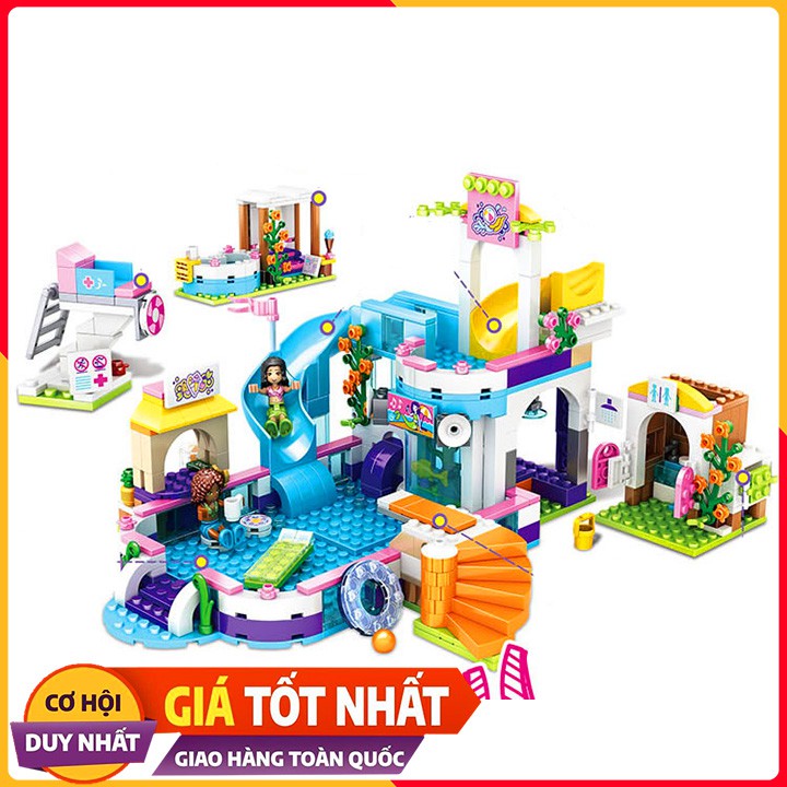 Bộ Xếp Hình Lego Friends Cầu Trượt NO.TM3011A/550 Chi Tiết. Lego Xếp Hình Đồ Chơi Thông Minh Cho Bé.