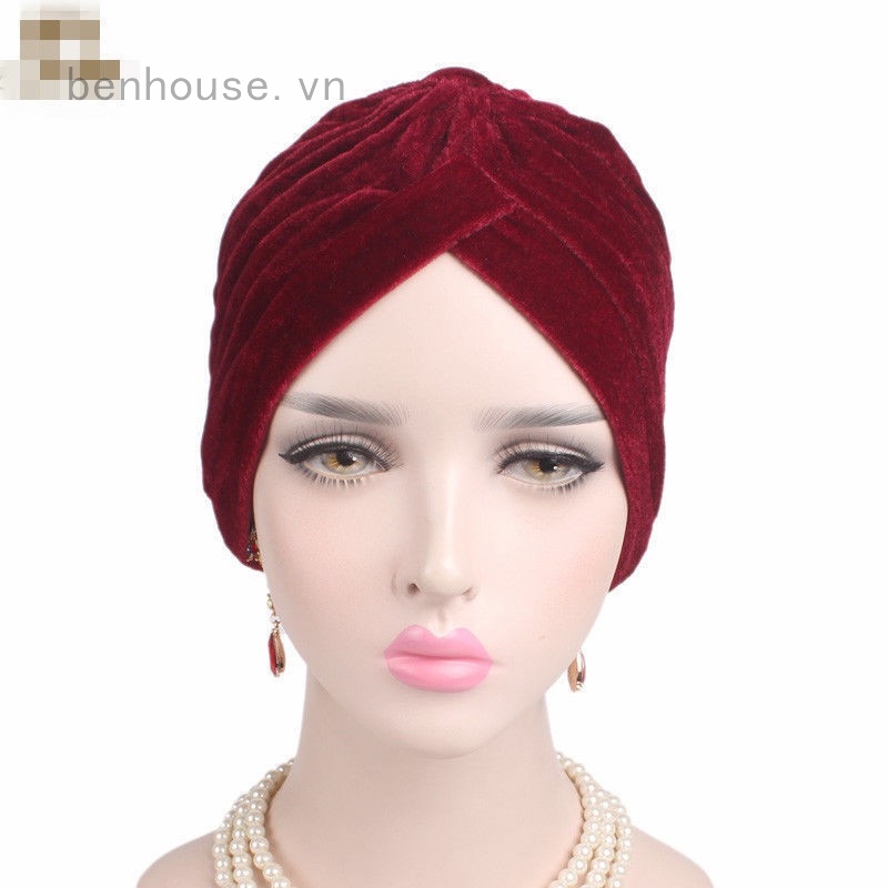 Khăn turban quấn đầu màu sắc thời trang