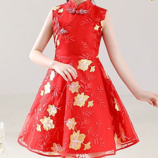 Đầm Sườn Xám Phong Cách Trung Hoa Thời Trang Xuân Hè Mới Cho Bé Gái