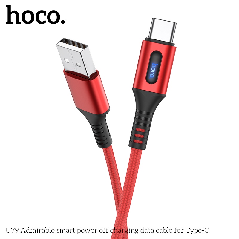 Cáp sạc hoco U-79 tự ngắt thông minh chân dẹt cho (i), bảo vệ chống chai pin