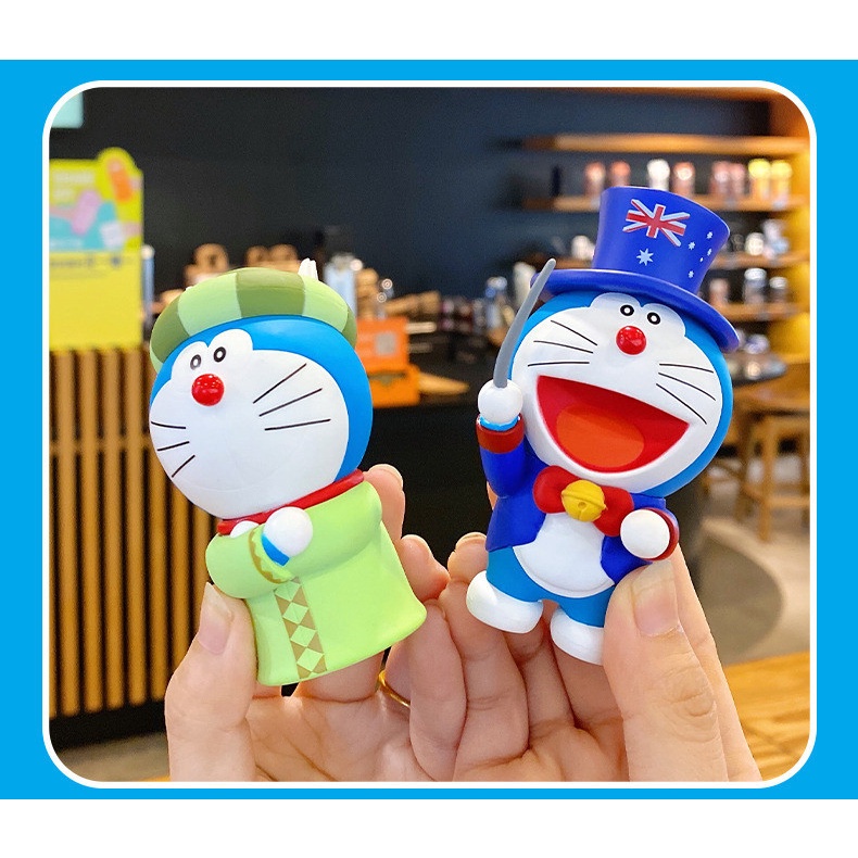 Đồ chơi mô hình Doraemon - chủ để các quốc gia, các nước, có hộp.