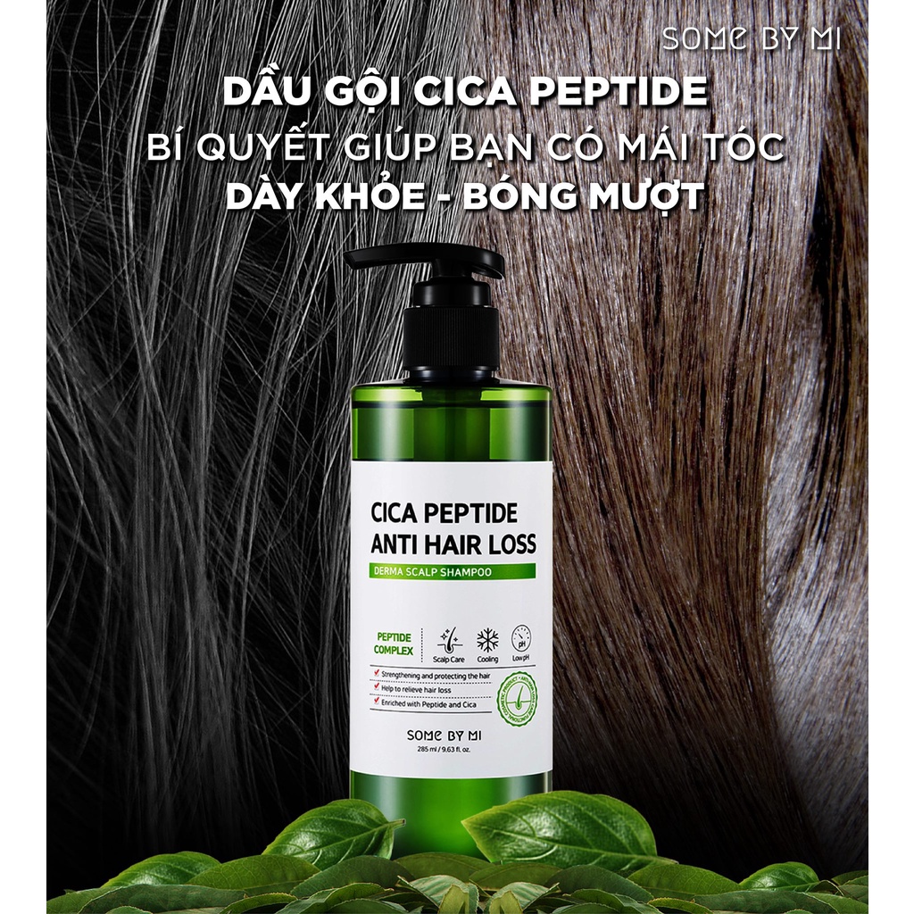 Dầu gội ngăn ngừa rụng tóc, làm sạch tóc Some By Mi Cica Peptide Anti-Hair Loss Derma Scalp Shampoo 285ml