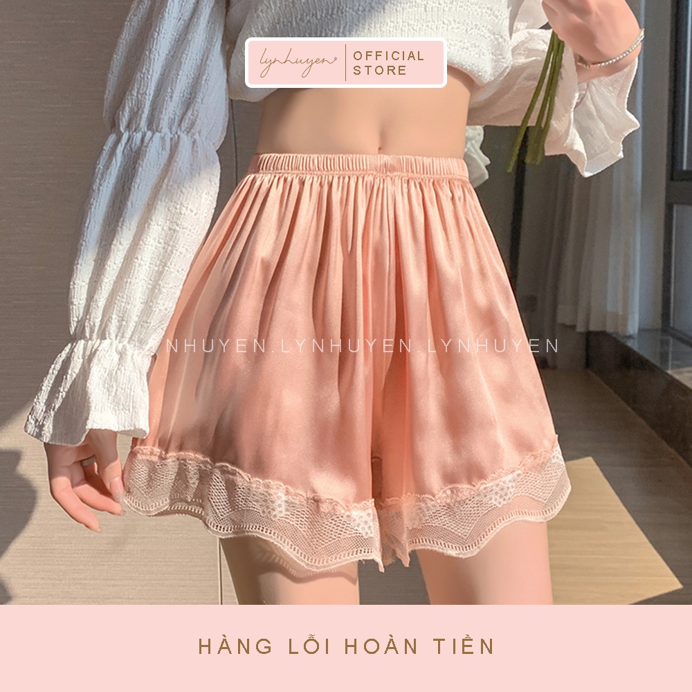 Quần Đùi Short Nữ Mặc Nhà Lụa Ren Lynhuyen Q014
