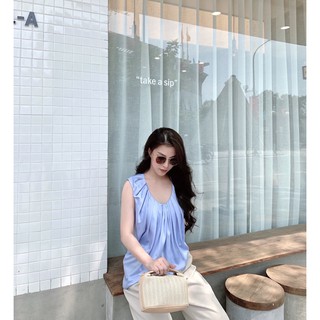 Áo satin cổ rúm hq🥰