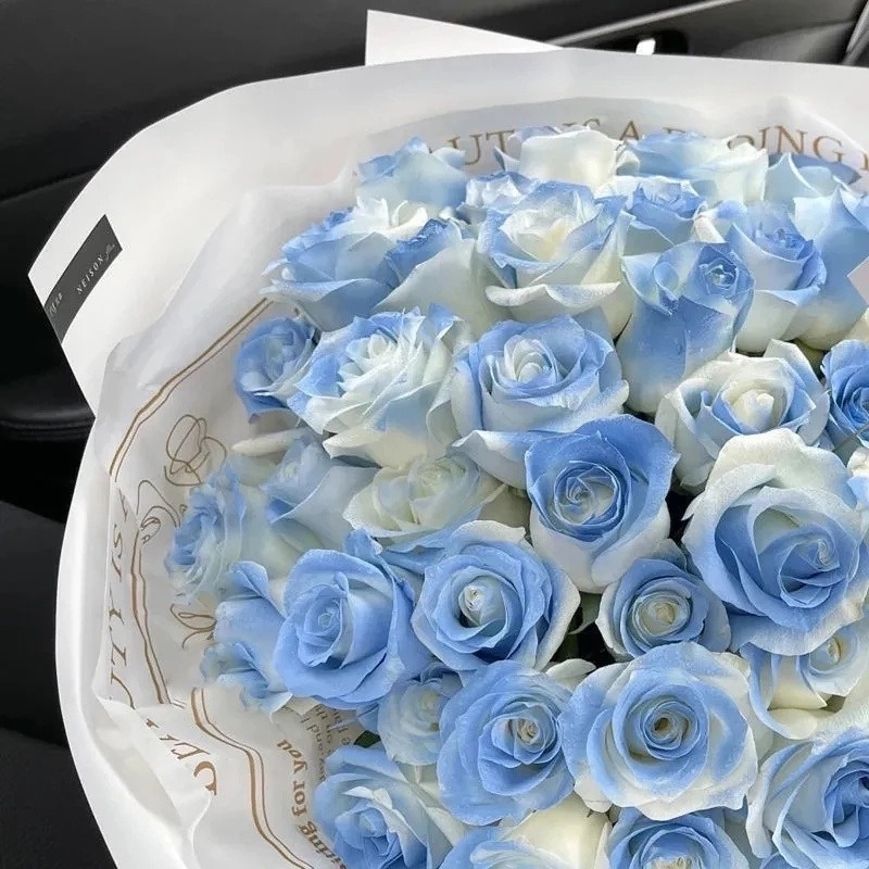 1 Pc Ice Blue Artificial Rose Flower Used for Home Decoration, Wedding Parties, and Fashionable Valentine's Day