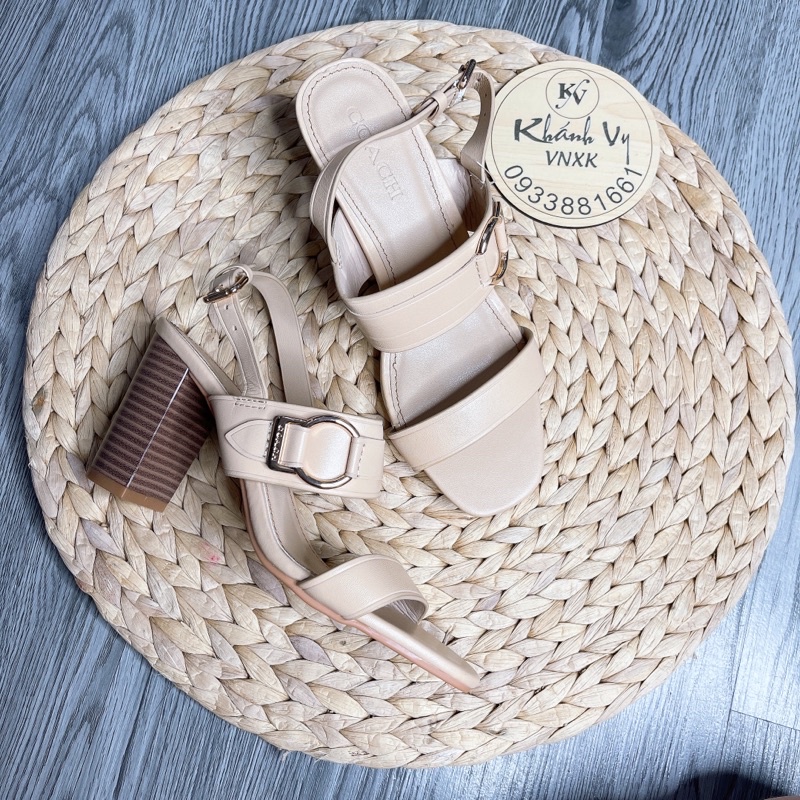 ‼️Rẻ nhất Shopee‼️sandal coach gót trụ da thật