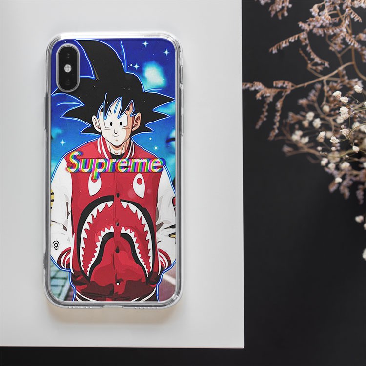 Ốp ip beabrick bape trong suốt hình goku superme Iphone 7/8/8Plus/X/Xs/Xs Max/11/11 Promax/12/12 Promax BAPPOD00079