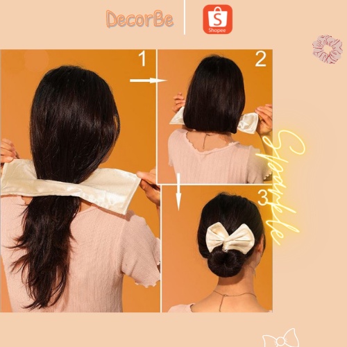 Thanh cuộn tóc làm bằng vải hình nơ xinh xắn phong cách Hàn Quốc