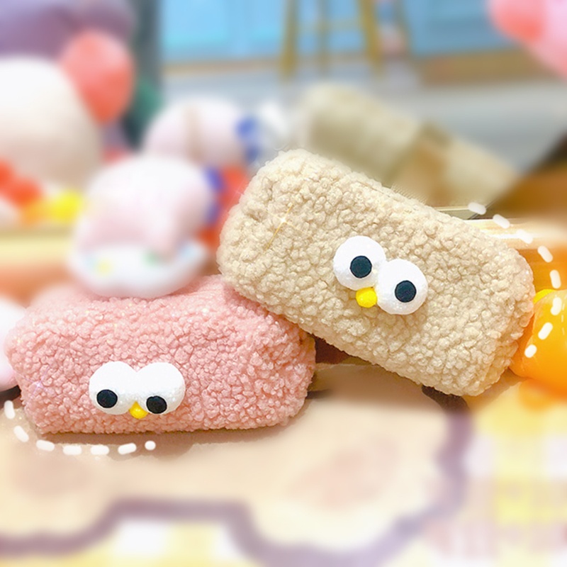 Túi Đựng Bút Đa Năng Có Khóa Kéo Phủ Lông Nhung Dễ Thương Tiện Dụng Mang Theo Du Lịch