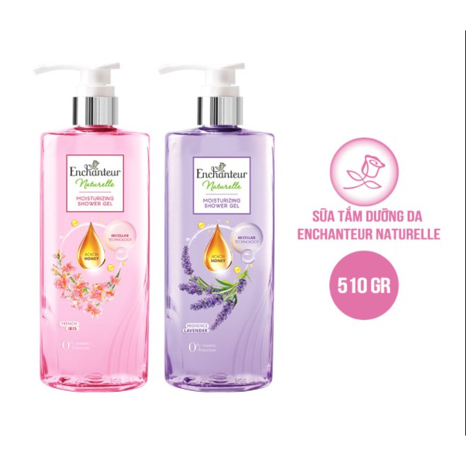 Enchanteur -  Sữa tắm dưỡng da Enchanteur Naturelle hương hoa Lavender/ Iris 510gr/Chai