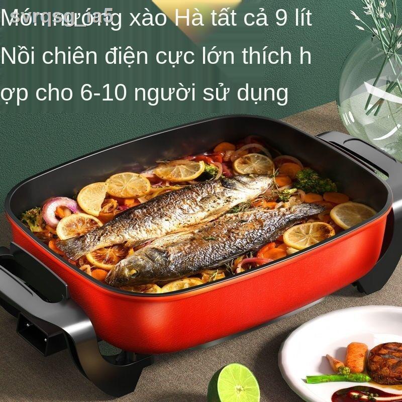 Nồi lẩu điện vuông công suất lớn đa chức năng gia đình nấu nướng chống dính chảo một bếp ăn tập thể