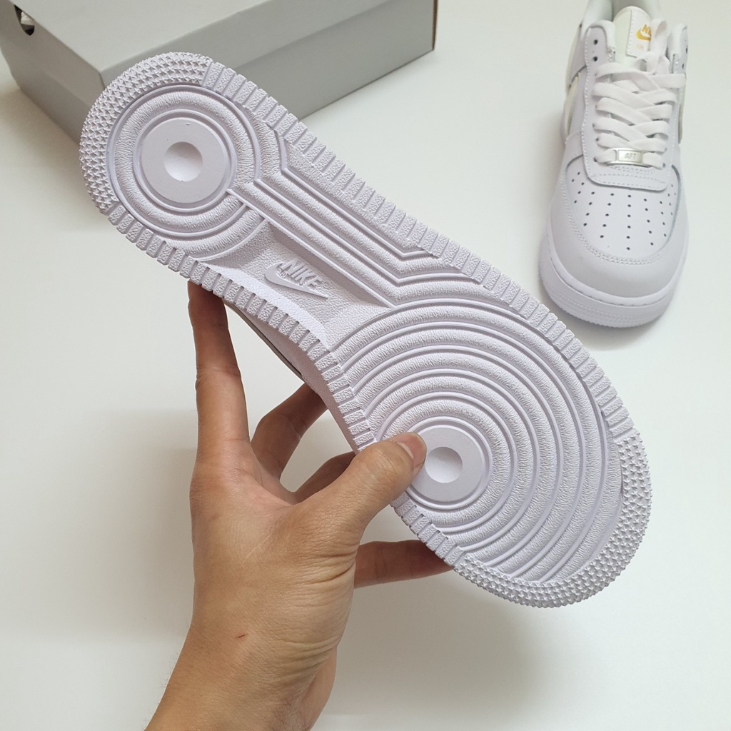 Giày Af1 Low Icon Clash White Metallic Gold (W) Viền Vàng Cao Cấp Fullbox, Giày thể thao af1 trắng viền vàng lót 2 lớp