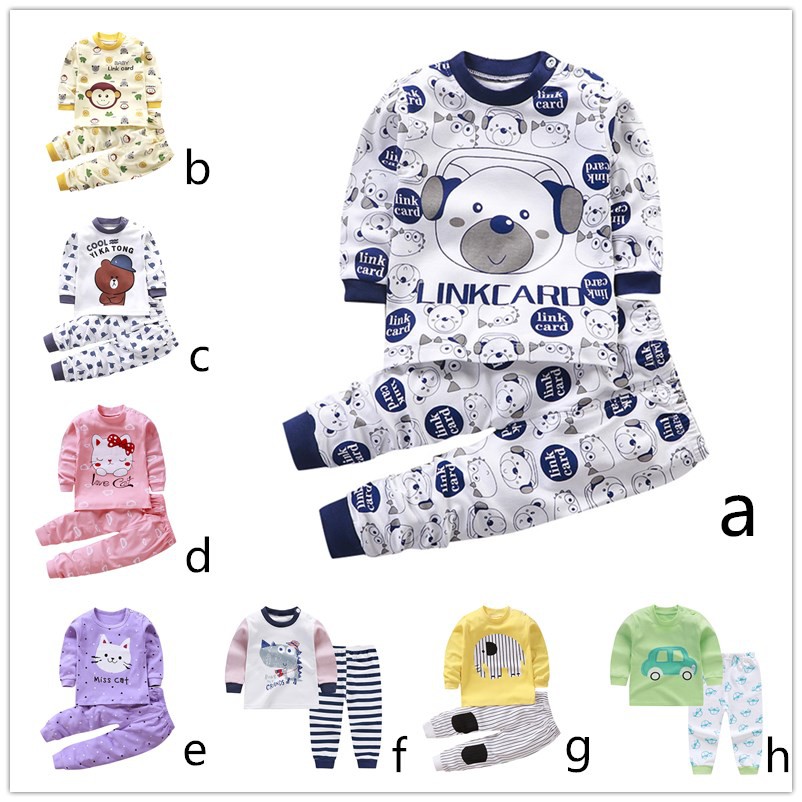 Set Đồ Ngủ Bằng Cotton In Hoạt Hình Dễ Thương Cho Bé