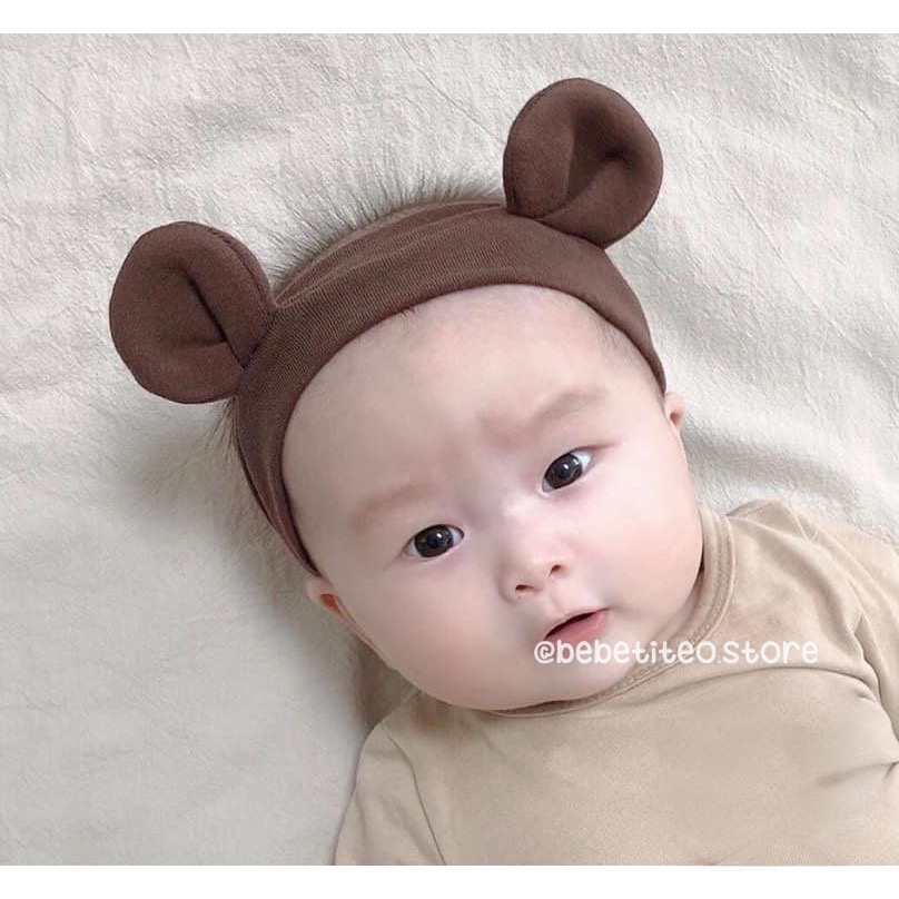 Băng Đô Tai Gấu Turban Tai Gấu Hàn Quốc Siêu Yêu Cho Bé Bebé Tí Tẹo PKT02