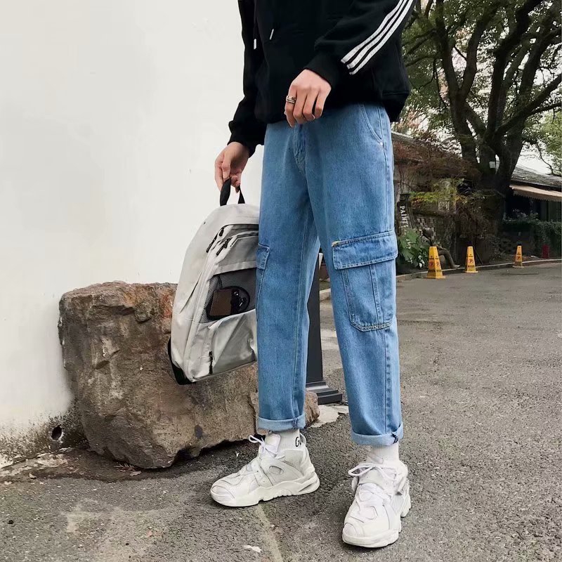 Quần Jeans Ống Suông Thời Trang Thu Đông Dành Cho Nam