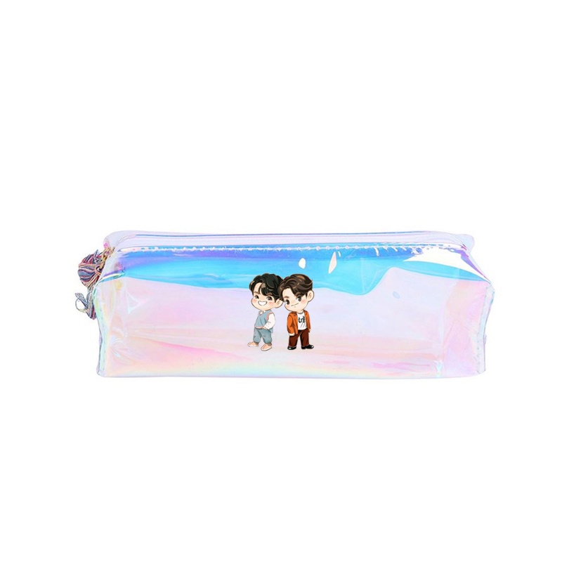 Hộp bút trong in hình  BRIGHTWIN 2gether BL Thái Lan anime chibi xinh xắn